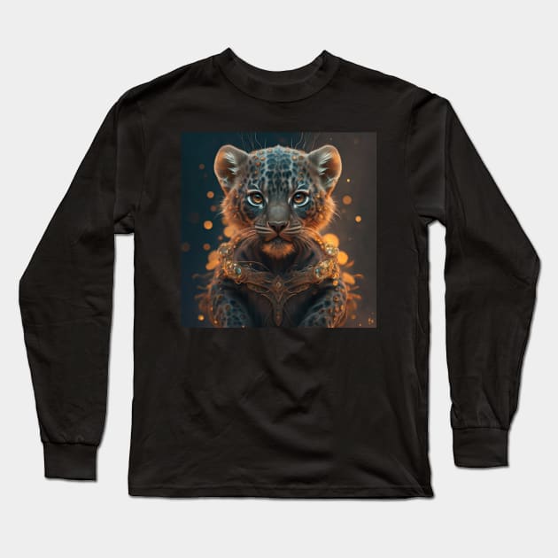 Cute jaguar baby Long Sleeve T-Shirt by Spaceboyishere